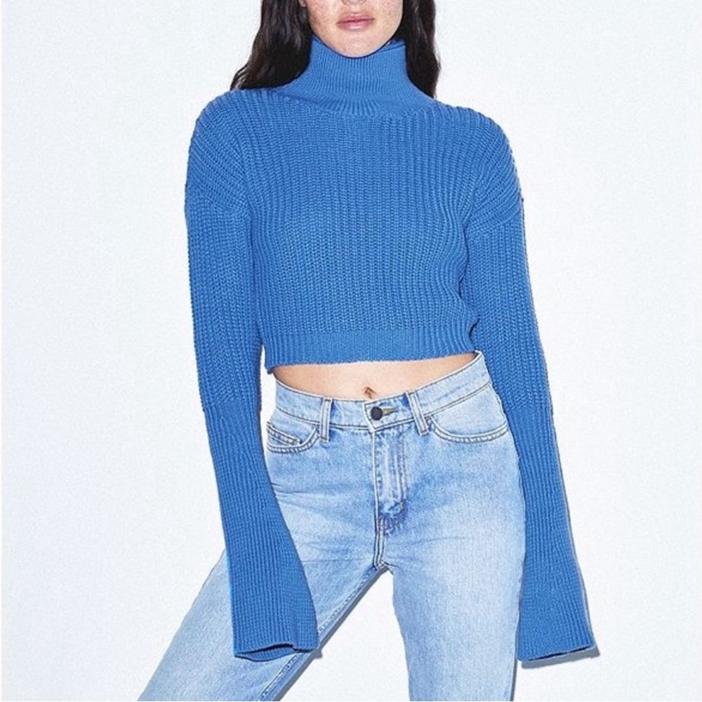 American Apparel Fisherman Bell Sleeve Mock Sweater